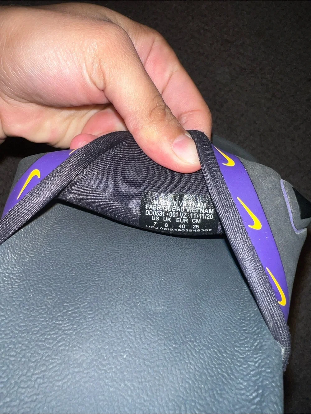 Nike LSU Black & Purple Slide Sandals